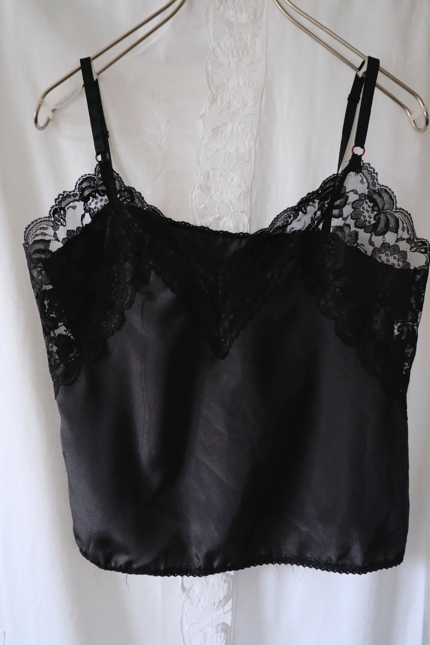 black lace camisole