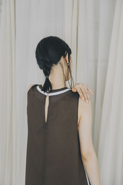 【A PUPIL shimmer別注】sleeveless line op (brown) ※予約商品