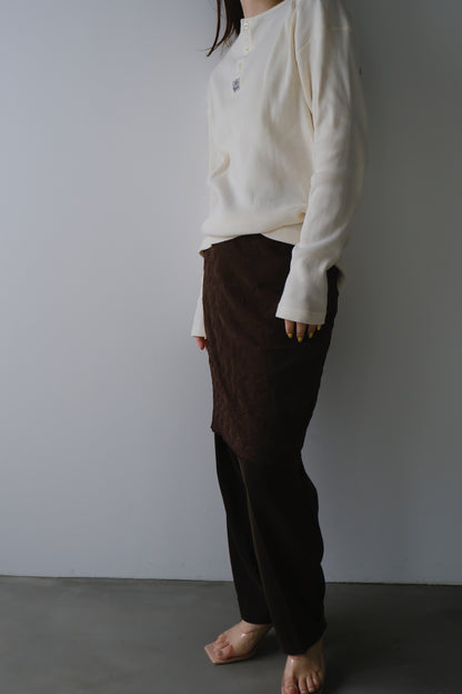 vintage embroidery brown skirt