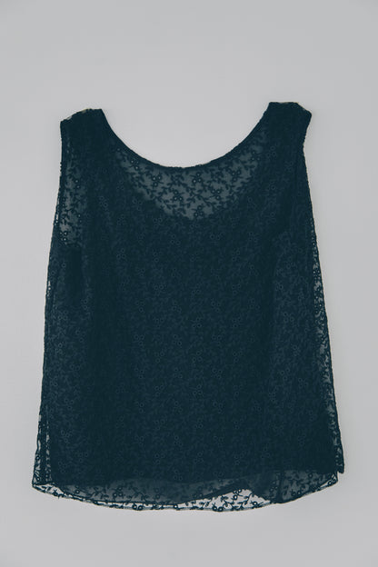 【shimmer 1st item】sleevless lace tops black ※予約商品