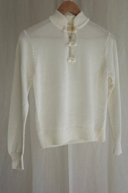 Vintage Ivory China Button Knit