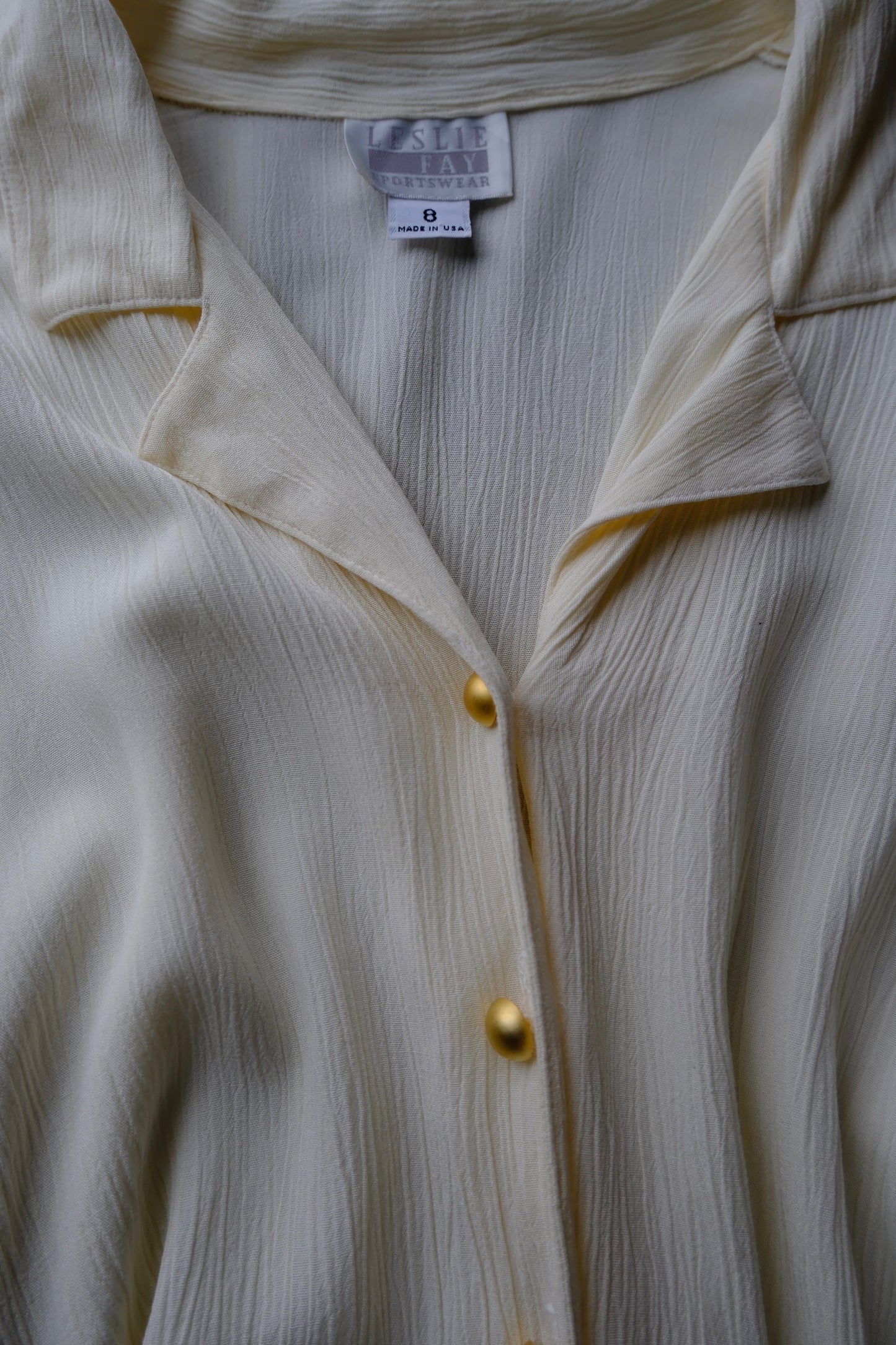 Gold button sheer blouse