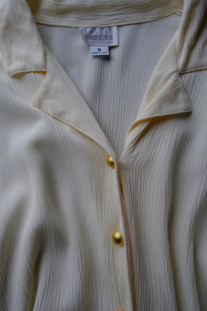 Gold button sheer blouse