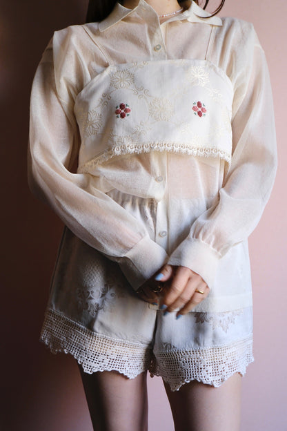 LÖWER 26ss/ 18G Sheer Button SHIRTS