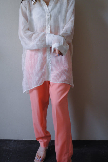 big pattern sheer shirt