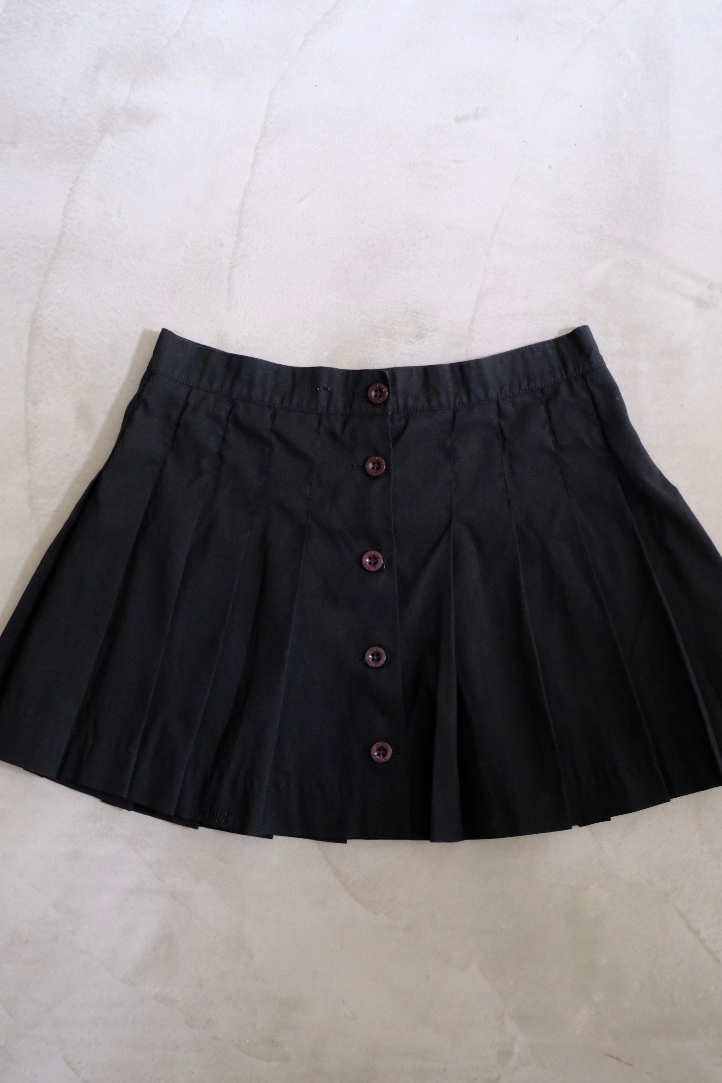 Vintage Button Pleated Mini Skirt