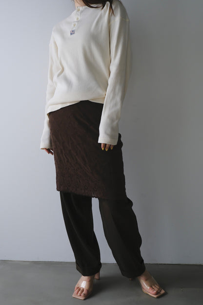vintage embroidery brown skirt