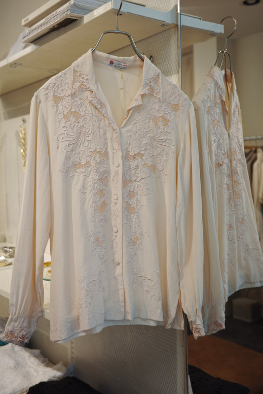 vintage silk embroidery shirt