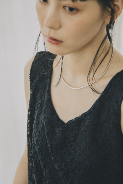 【shimmer 1st item】sleevless lace tops black ※予約商品