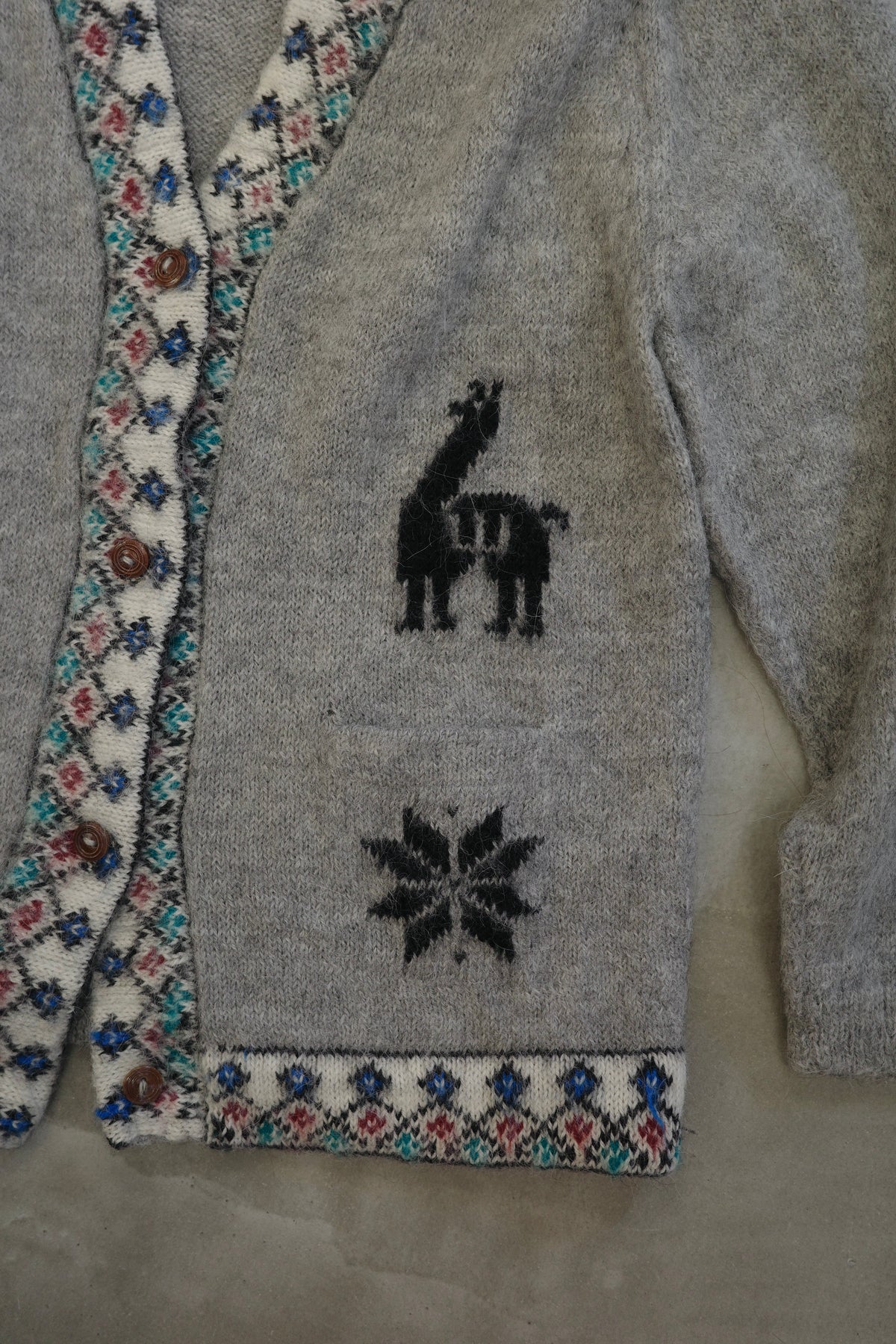 Camel Pattern Knit Cardigan