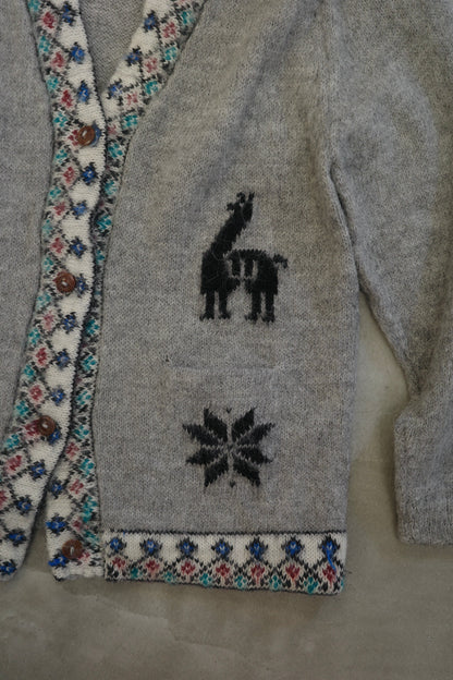 Camel Pattern Knit Cardigan