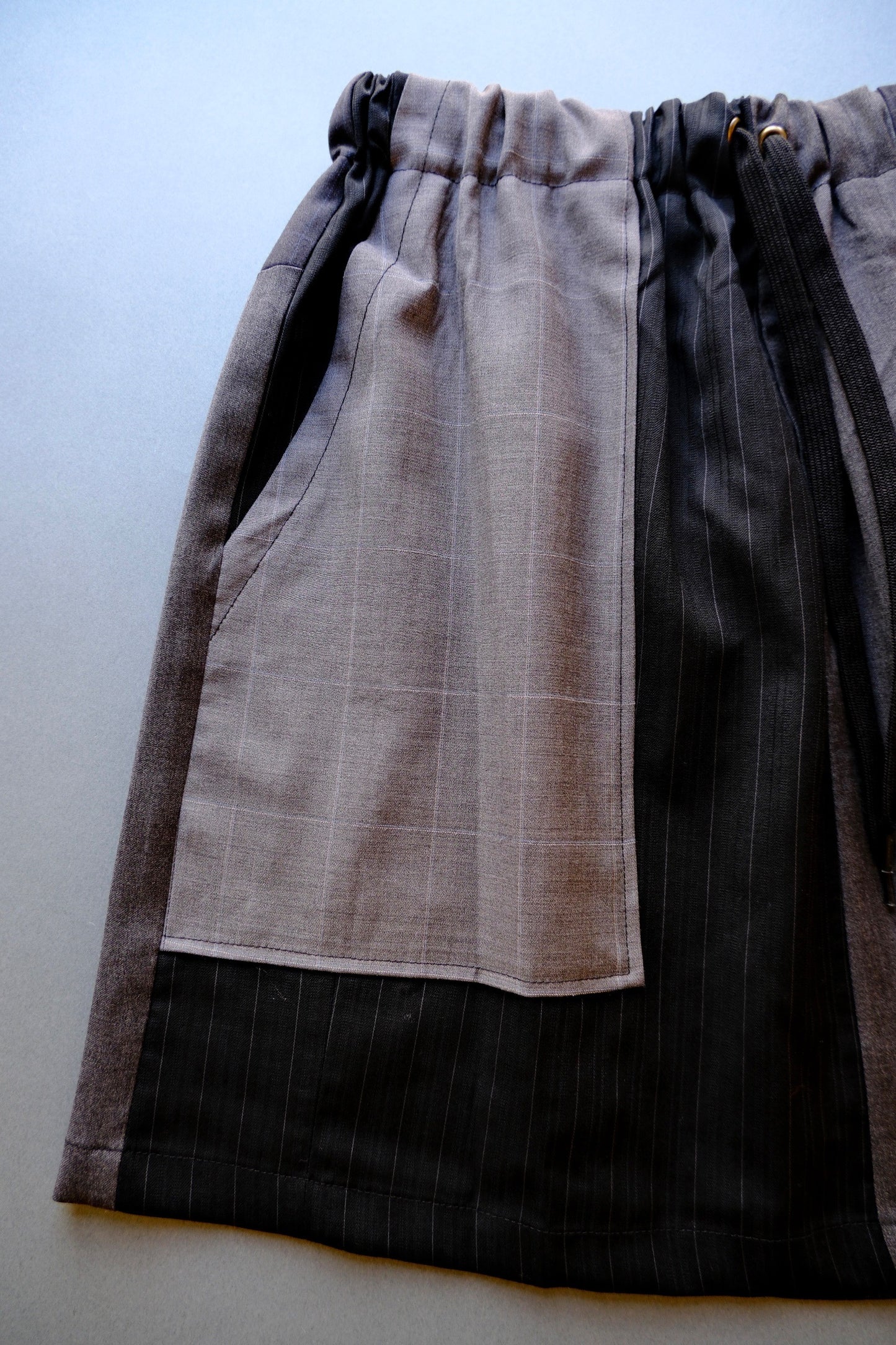 〈remake〉wool patch work mini skirt