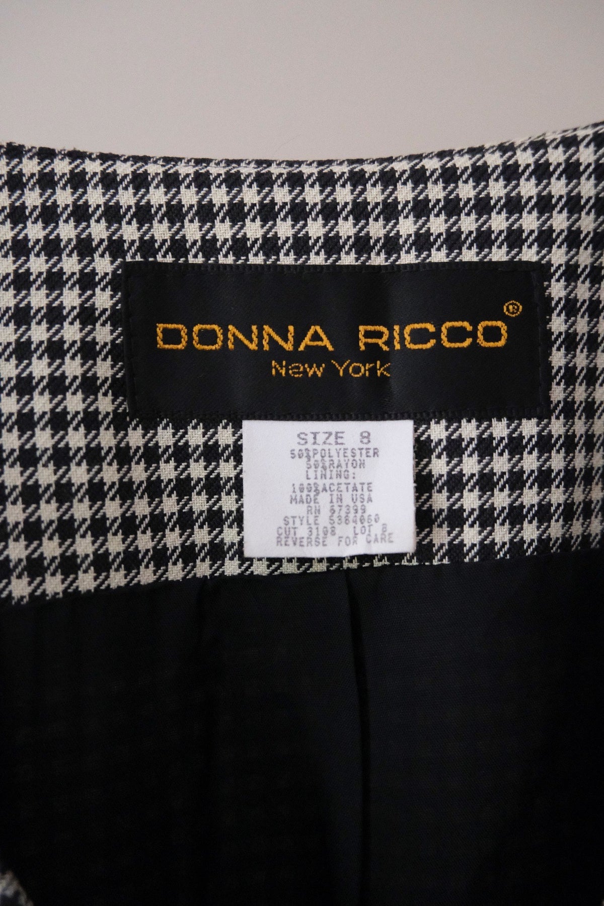 Houndstooth Check Sleeveless Dress