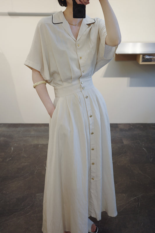 【A PUPIL】half sleeve maxi dress