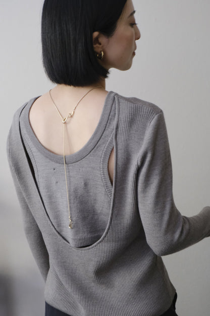 【LöWER】Back Layerd Wool Knit