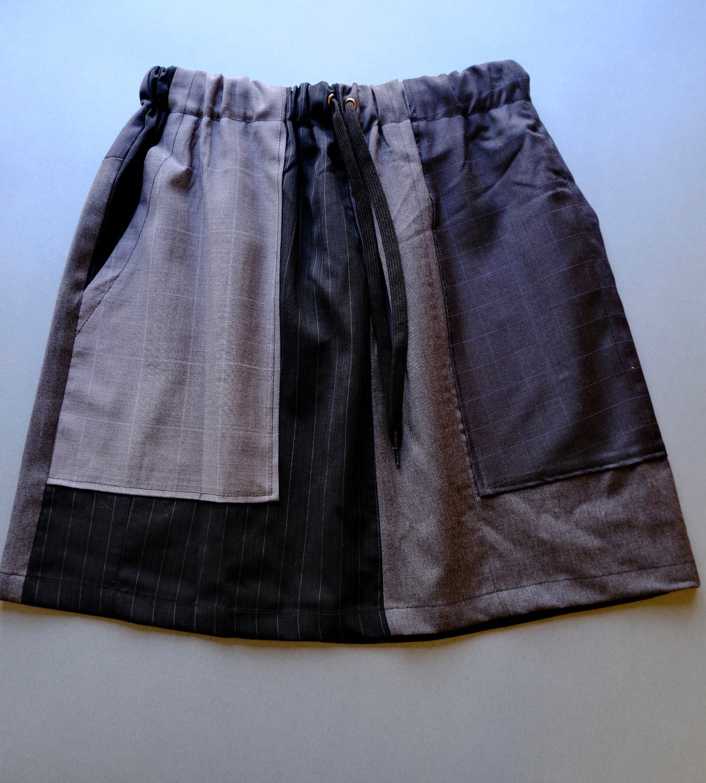 〈remake〉wool patch work mini skirt