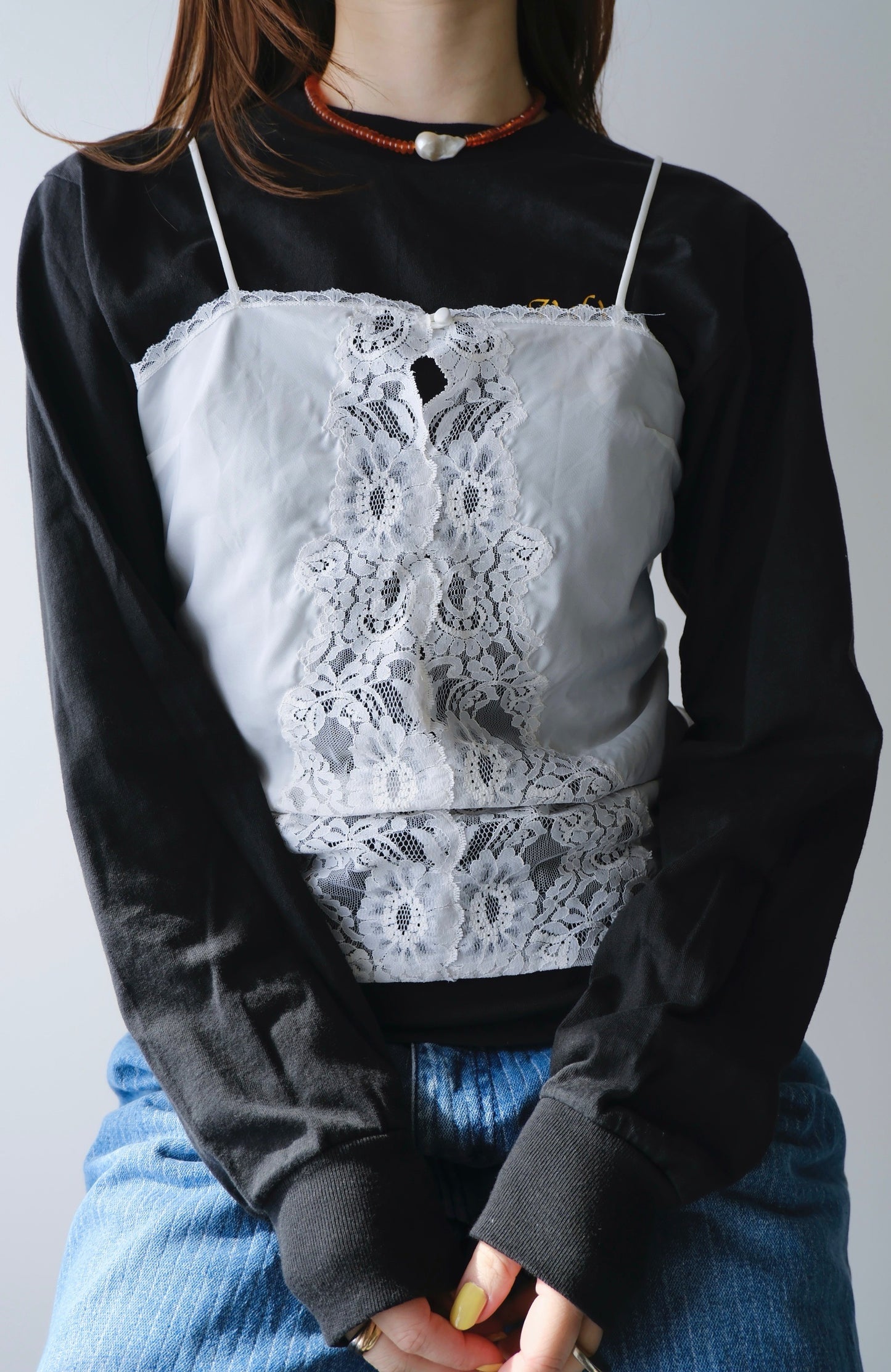 pure white lace camisole