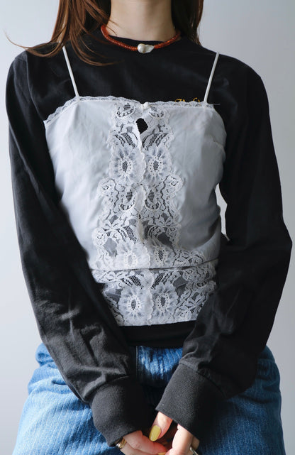 pure white lace camisole