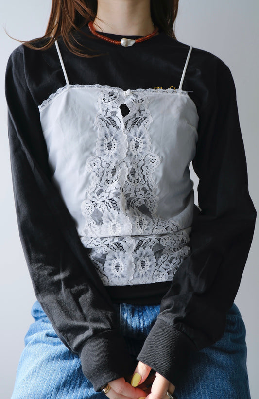 pure white lace camisole