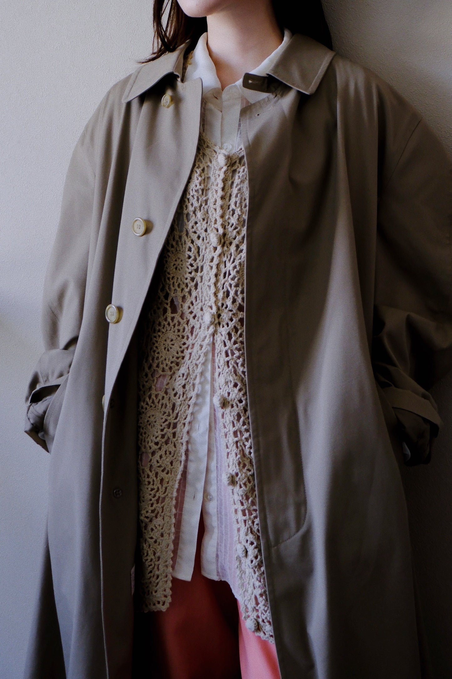 beige spring coat /for unisex