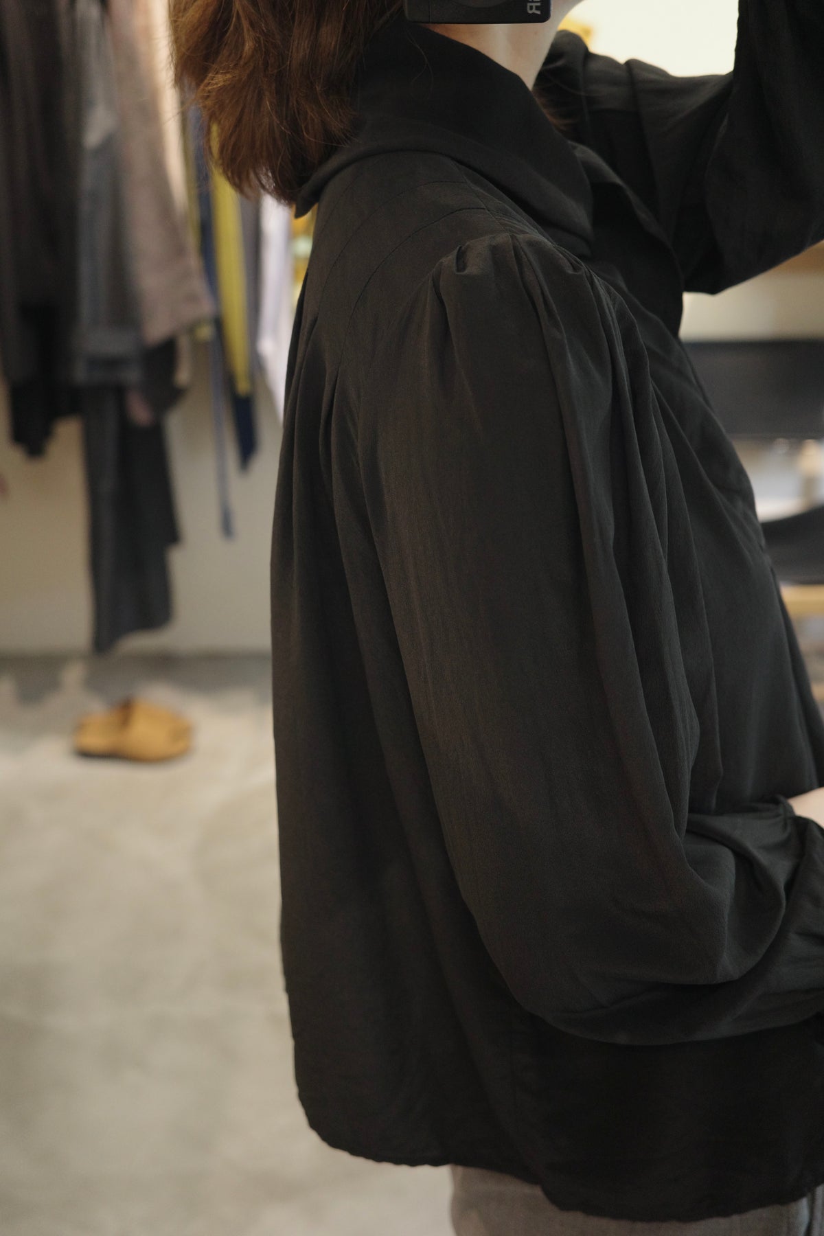 Vintage Black Scarf Collar Blouse
