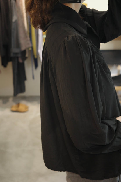 Vintage Black Scarf Collar Blouse