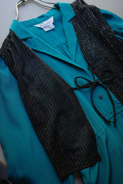 Shimmer Stripe Black Vest