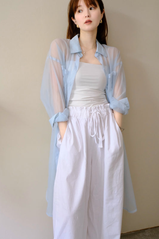 Vintage White Sheer Contrast Shirt
