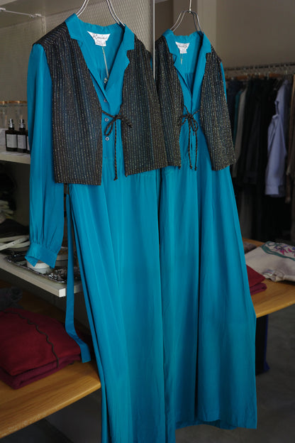 Turquoise Silk Dress
