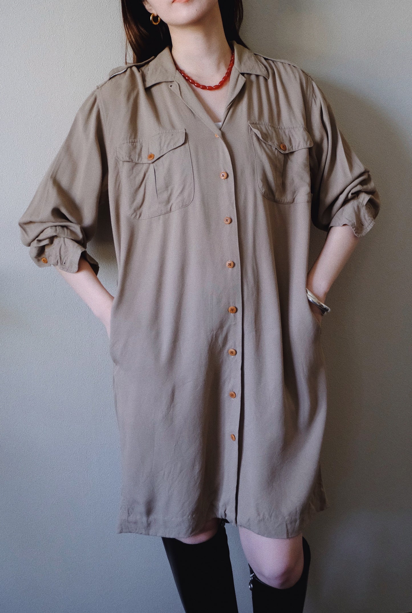 Ralph Lauren／rayon shirt op