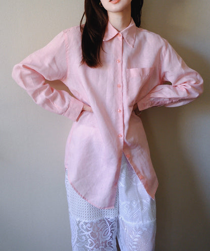 linen sweet pink shirt