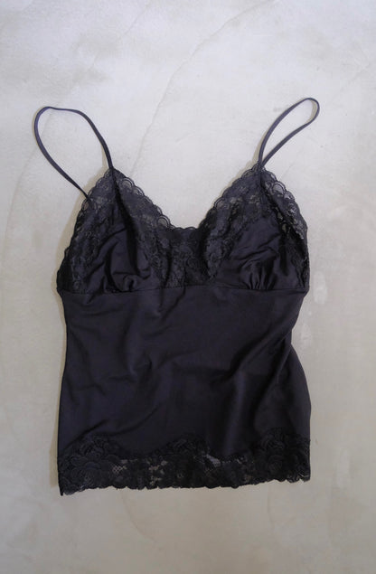Vintage Black Lace Trim Camisole