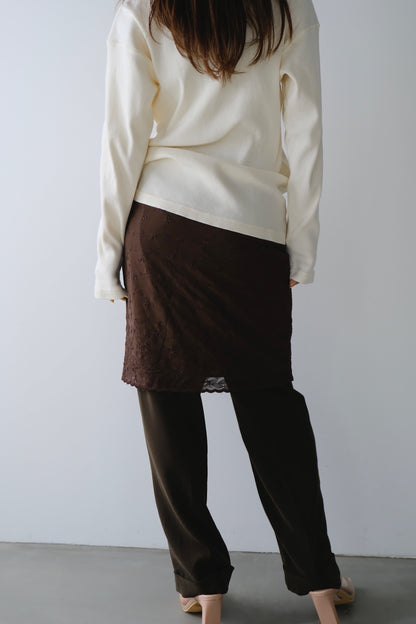 vintage embroidery brown skirt