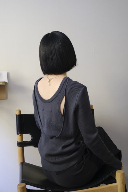 【LöWER】Back Layerd Wool Knit