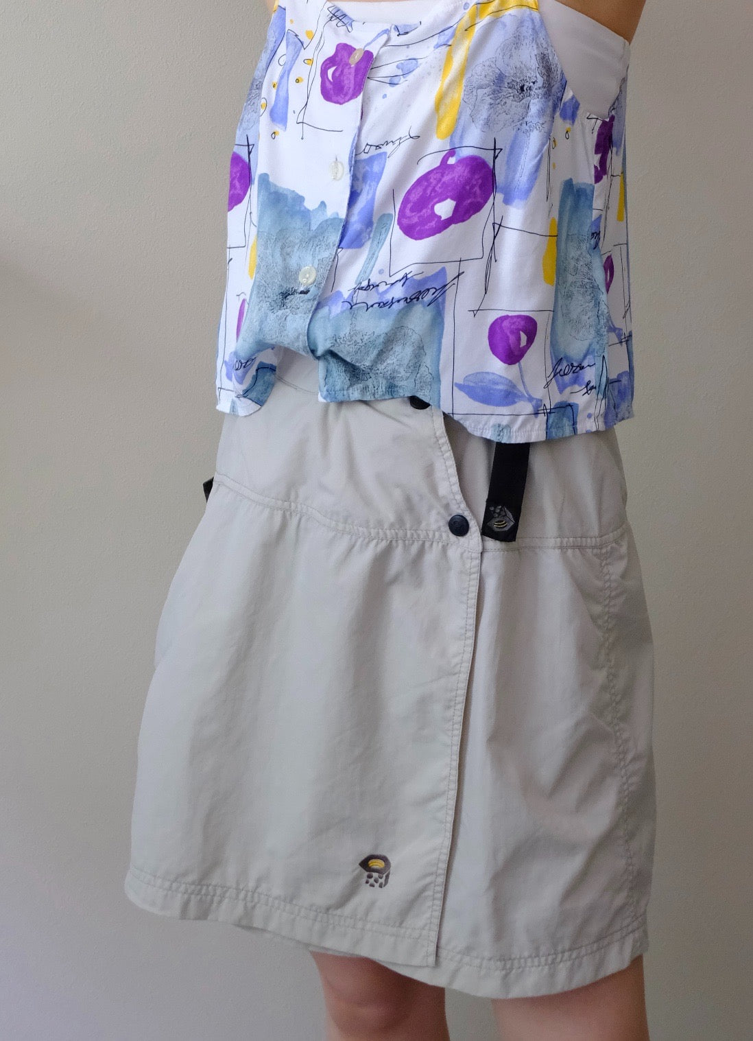 Vintage Off-White Utility Mini Skirt