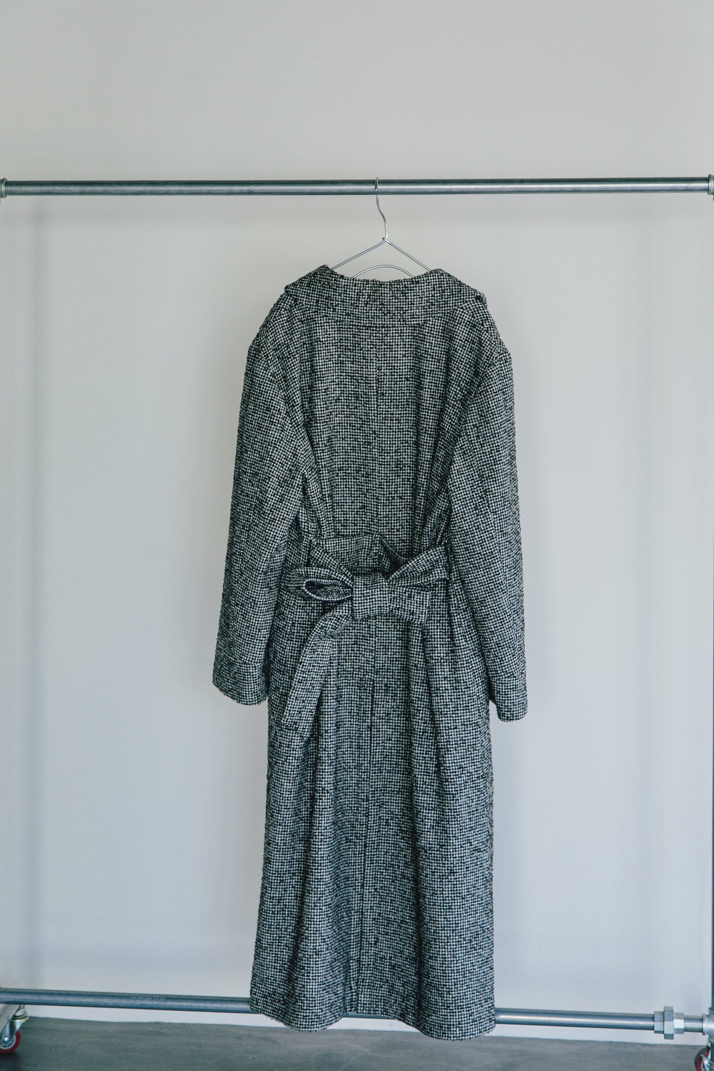 【 a pupil 】ribbon belted tweed coat