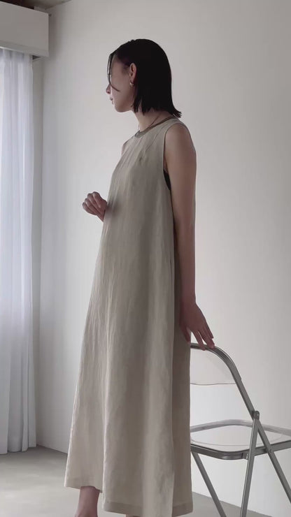 【 A PUPIL 】25SS linen sleeveless dress